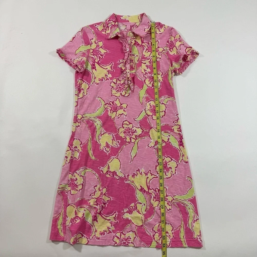 Lilly Pulitzer Carolyn Mini Polo Dress Hotty Pink Yellow - Picture 5 of 6